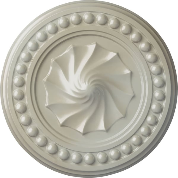 Ekena Millwork Foster Shell Ceiling Medallion (Fits Canopies up to 9 5/8"), Hnd-Painted Flash Blue, 15 3/4"OD x 2"P CM15FOFBS - main